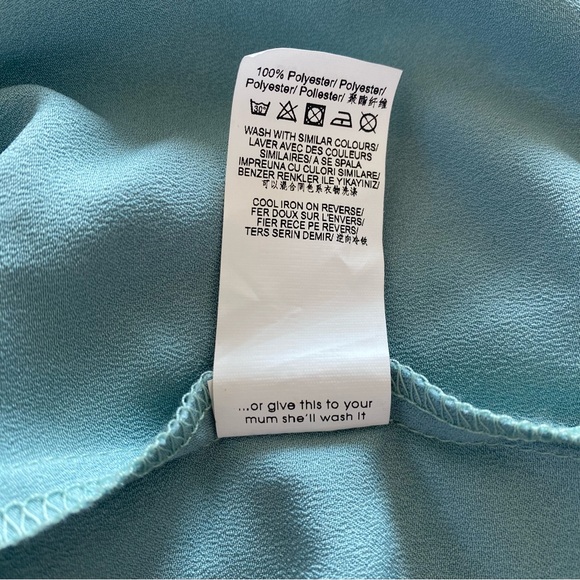 NWT Missguided Satin One Shoulder Asymmetric Ruched Side Midi Dress Blue 2 - Picture 15 of 16